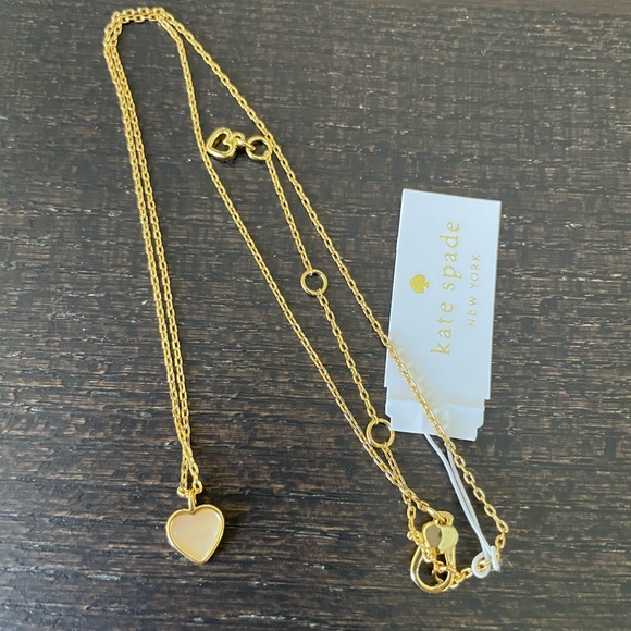 Kate Spade Spade Flower Mother Of Pearl Heart Mini Pendant ❗️Sale❗️